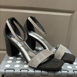 Chic Black and Silver Women's Heels